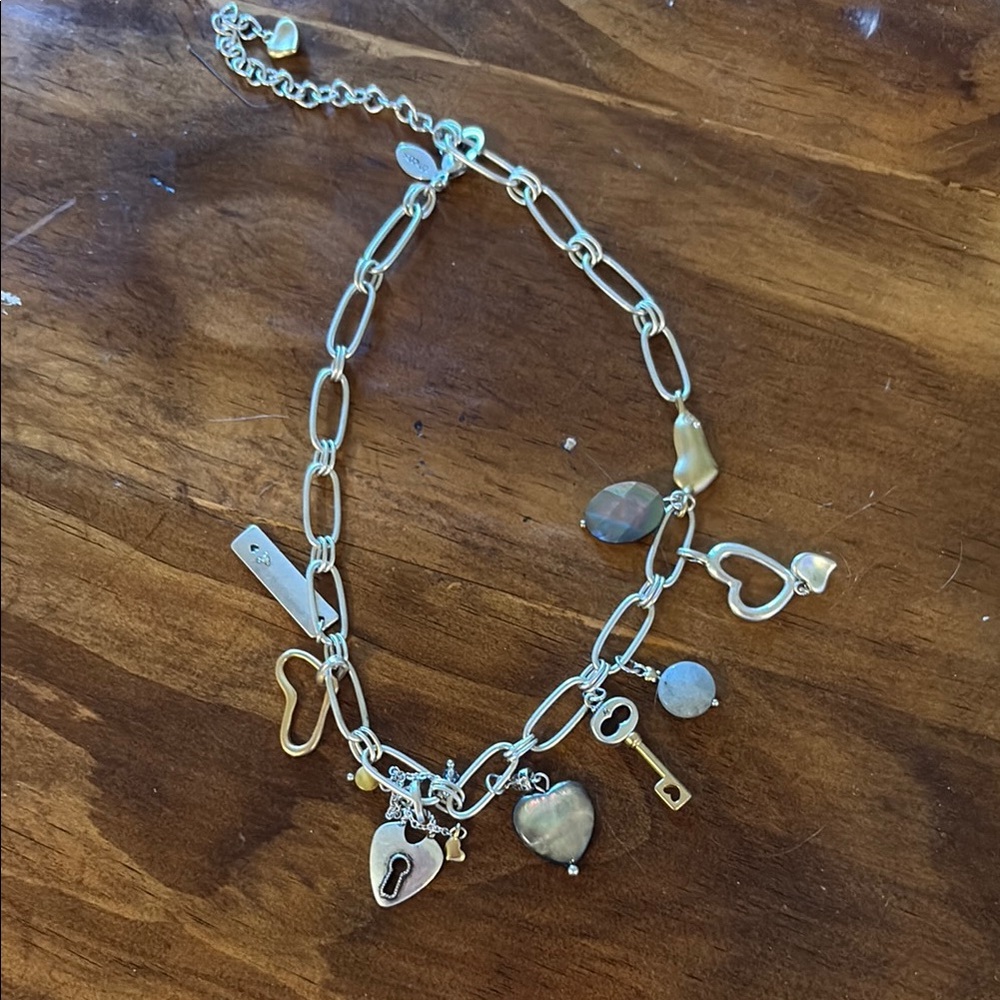 Chico's Silver Necklace with Eclectic Charms